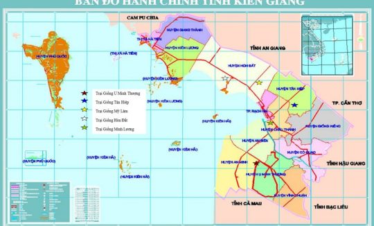 Bản đồ hành chính tỉnh Kiên Giang 