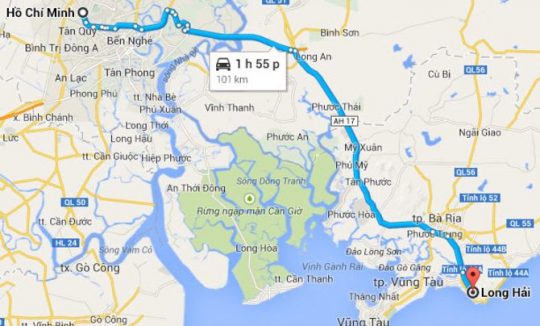 Dịch vụ thuê xe từ Sài Gòn đi Biển Long Hải 