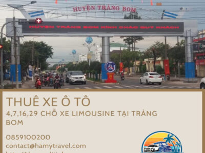 Dịch vụ cho thuê xe ô tô du lịch ở Trảng Bom, Đồng Nai